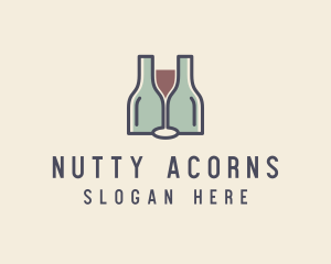 Bottle Glass Winery logo design