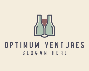 Bottle Glass Winery logo design