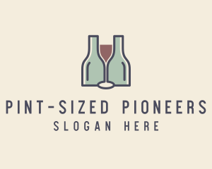 Bottle Glass Winery logo design