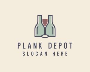 Bottle Glass Winery logo design