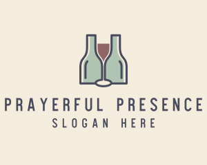 Bottle Glass Winery logo design