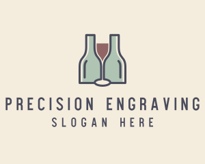 Bottle Glass Winery logo design