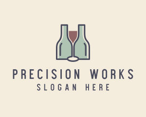 Bottle Glass Winery logo design