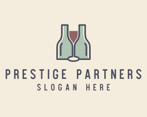 Bottle Glass Winery logo design