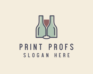 Bottle Glass Winery logo design