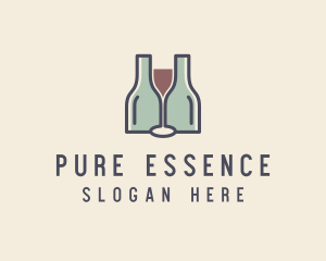 Bottle Glass Winery logo design