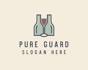 Bottle Glass Winery logo design