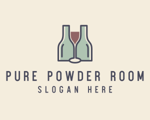 Bottle Glass Winery logo design