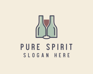 Bottle Glass Winery logo design