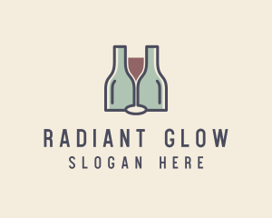 Bottle Glass Winery logo design