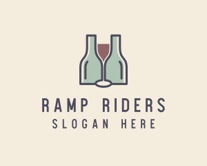 Bottle Glass Winery logo design