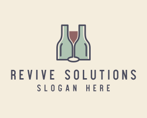 Bottle Glass Winery logo design