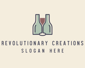 Bottle Glass Winery logo design