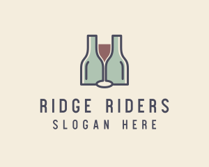 Bottle Glass Winery logo design