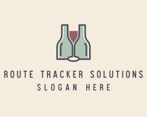 Bottle Glass Winery logo design