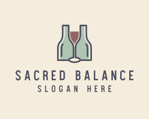 Bottle Glass Winery logo design