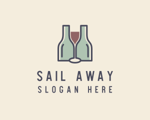 Bottle Glass Winery logo design