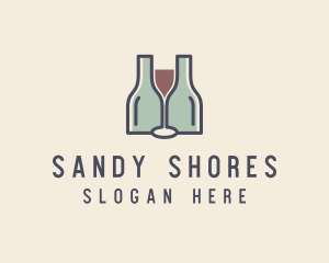 Bottle Glass Winery logo design