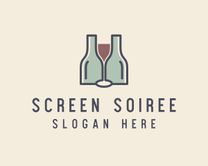 Bottle Glass Winery logo design