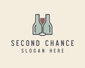 Bottle Glass Winery logo design