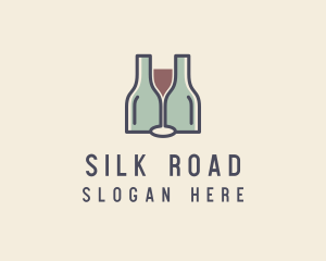 Bottle Glass Winery logo design