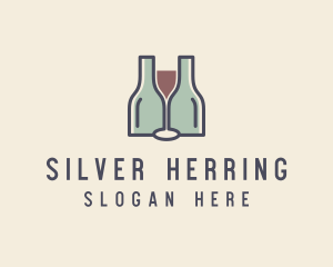 Bottle Glass Winery logo design