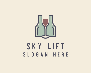 Bottle Glass Winery logo design