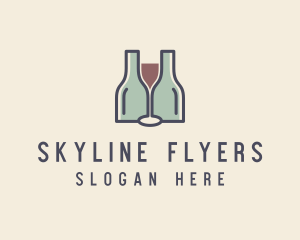 Bottle Glass Winery logo design