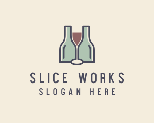 Bottle Glass Winery logo design