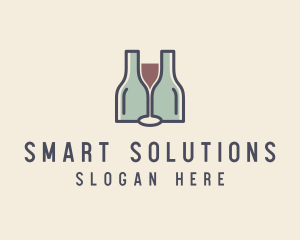 Bottle Glass Winery logo design