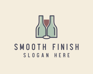 Bottle Glass Winery logo design