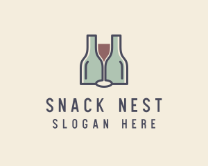 Bottle Glass Winery logo design