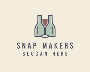 Bottle Glass Winery logo design