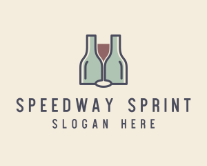 Bottle Glass Winery logo design