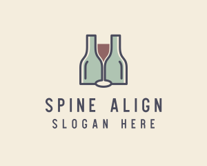 Bottle Glass Winery logo design