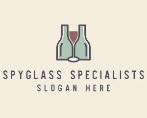 Bottle Glass Winery logo design