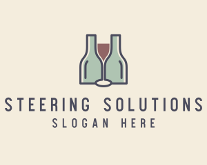 Bottle Glass Winery logo design