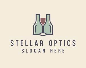 Bottle Glass Winery logo design