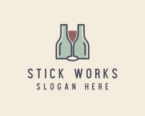 Bottle Glass Winery logo design