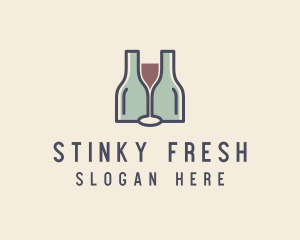 Bottle Glass Winery logo design