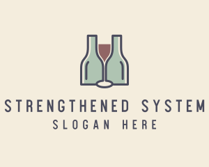 Bottle Glass Winery logo design