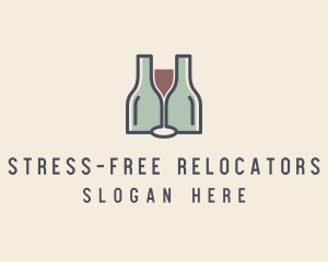 Bottle Glass Winery logo design