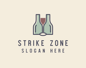 Bottle Glass Winery logo design