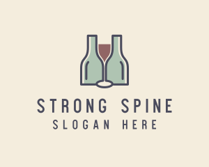 Bottle Glass Winery logo design