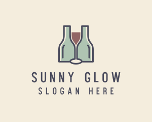 Bottle Glass Winery logo design