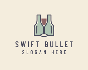 Bottle Glass Winery logo design