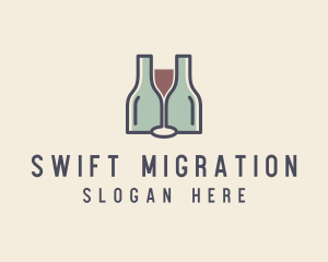 Bottle Glass Winery logo design