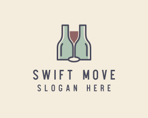 Bottle Glass Winery logo design