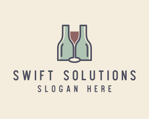 Bottle Glass Winery logo design