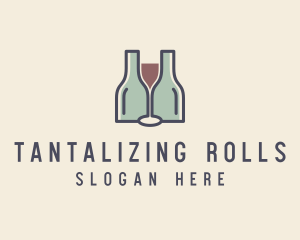 Bottle Glass Winery logo design